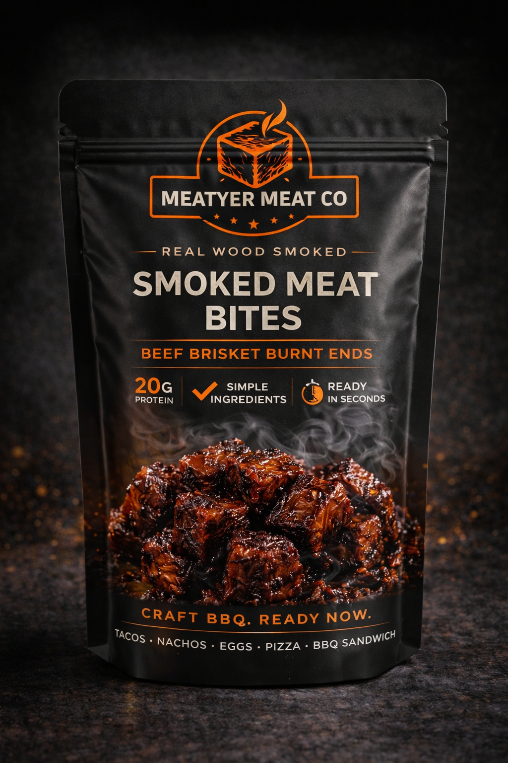 Meatyer Meat Co beef brisket burnt ends smoked meat bites pouch